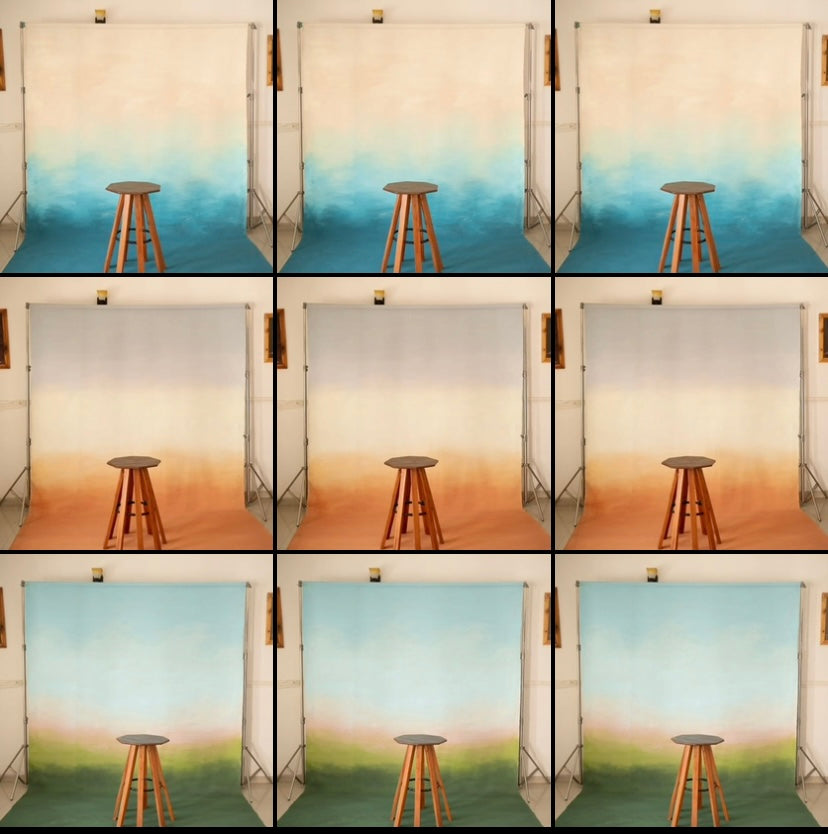 Backdrops; Hand painted 8ft by 12 canvas backdrop