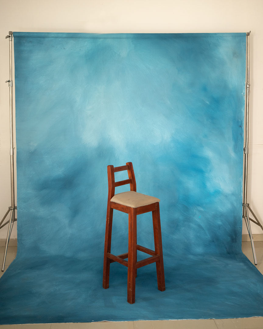 Backdrop; our BIG BLUE Hand painted canvas Backdrop