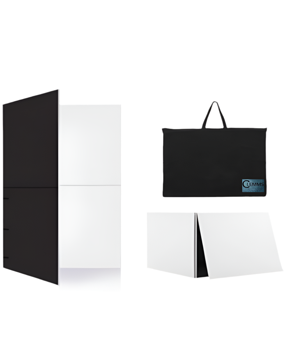 Foldable v Flat light reflector for photography and videography 6.7 ft by 6.7ft when full unfolded.
