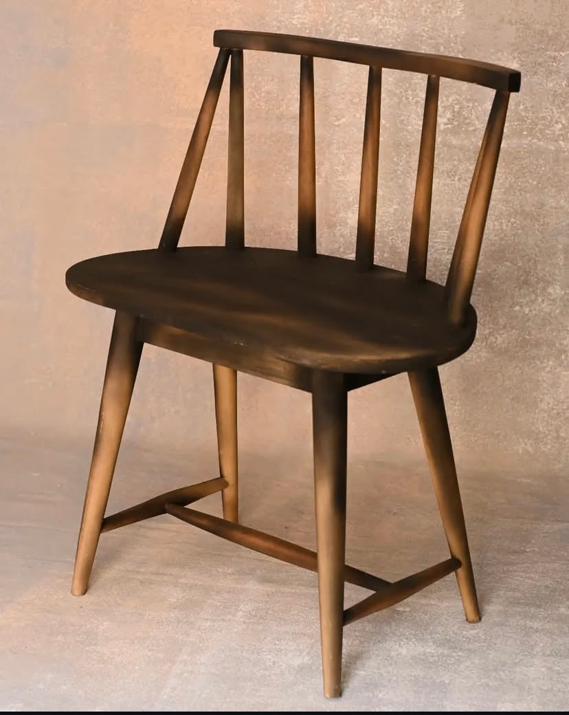 Antique Smoky‑Patina Solid‑Wood Bar chair