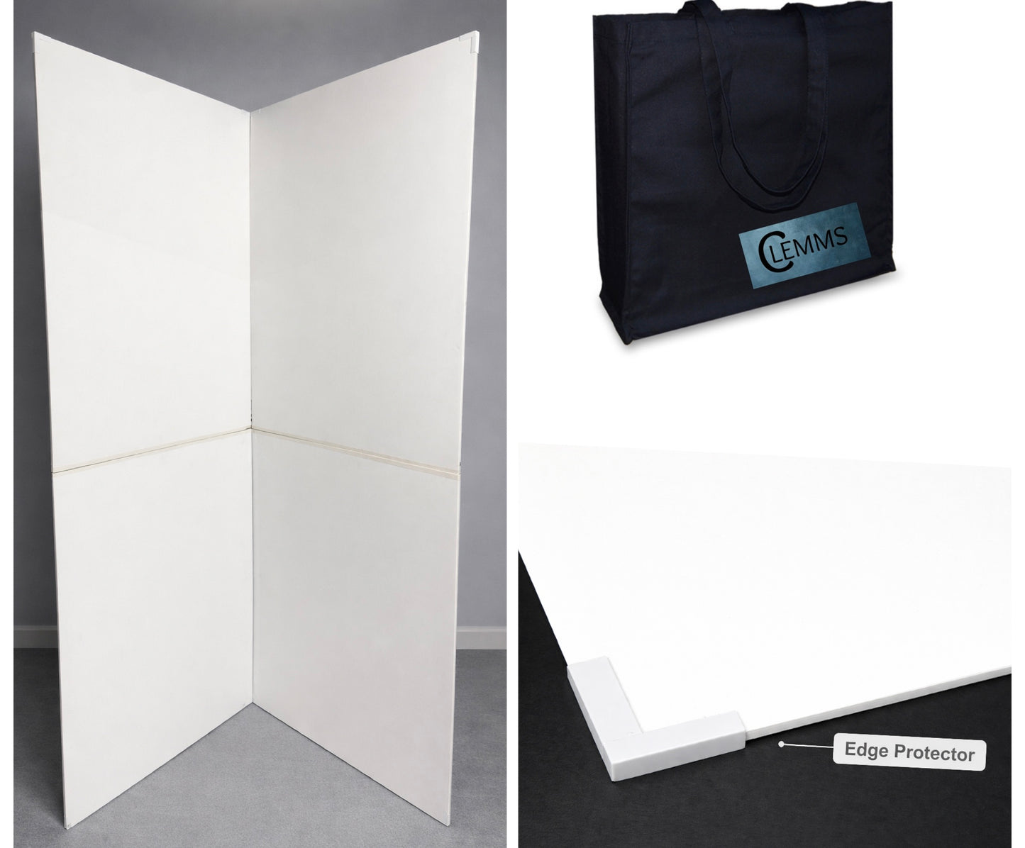 Foldable v Flat light reflector for photography and videography 5.58ft x 6.6ft when fully unfolded. With protective edges to avoid wear and tear.