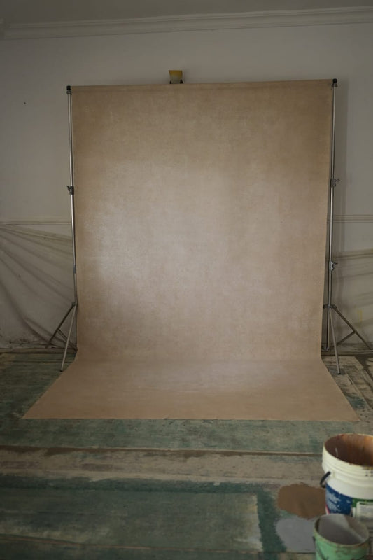 CLEMMS beige 7ft by 12ft hand painted backdrop