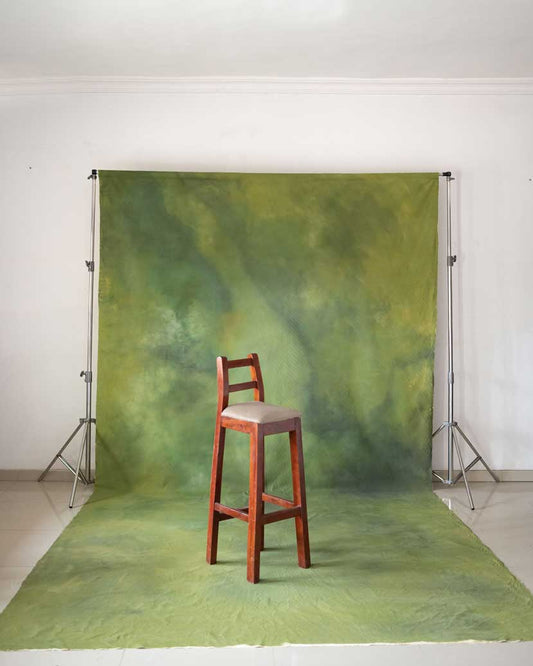 Backdrop: CLEMMS forest green 8ft by 15ft hand painted backdrop