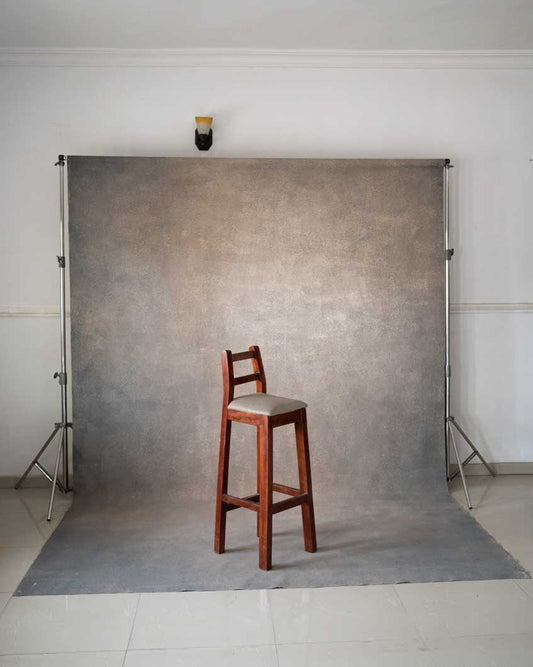 Backdrop: CLEMMS brownish grey 8ft by 12ft hand painted backdrop