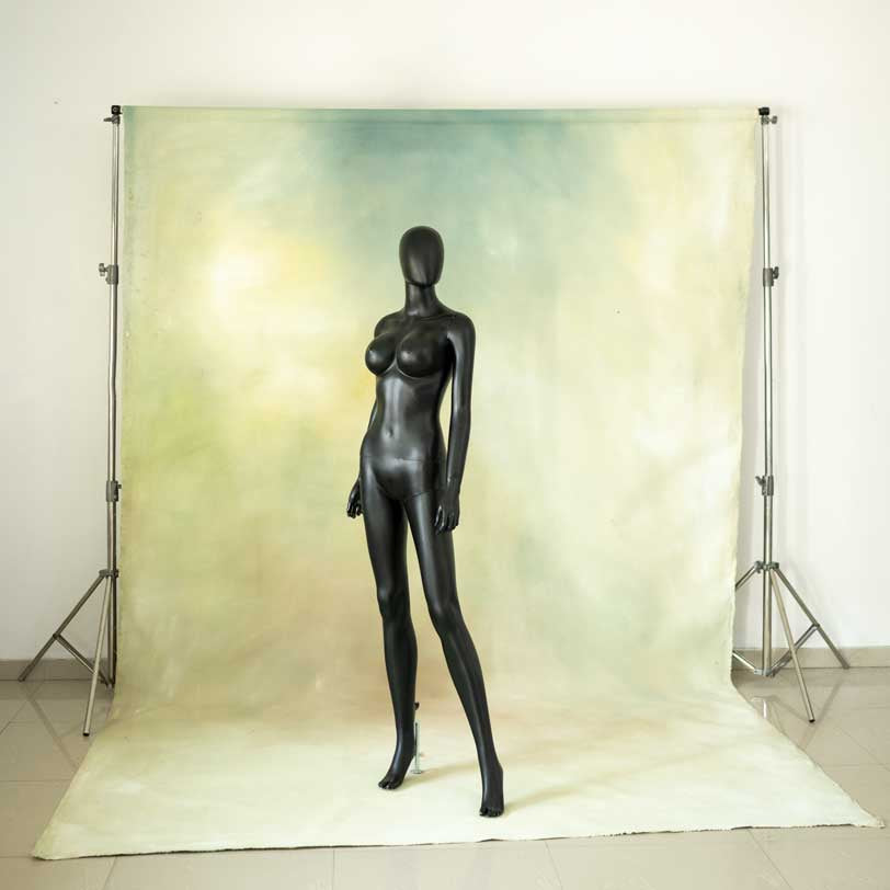 CLEMMS Yellowish blue, Hand painted backdrop Color