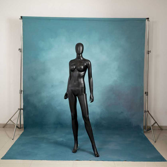 CLEMMS shade blue with a touch of brown. Hand painted backdrop Color